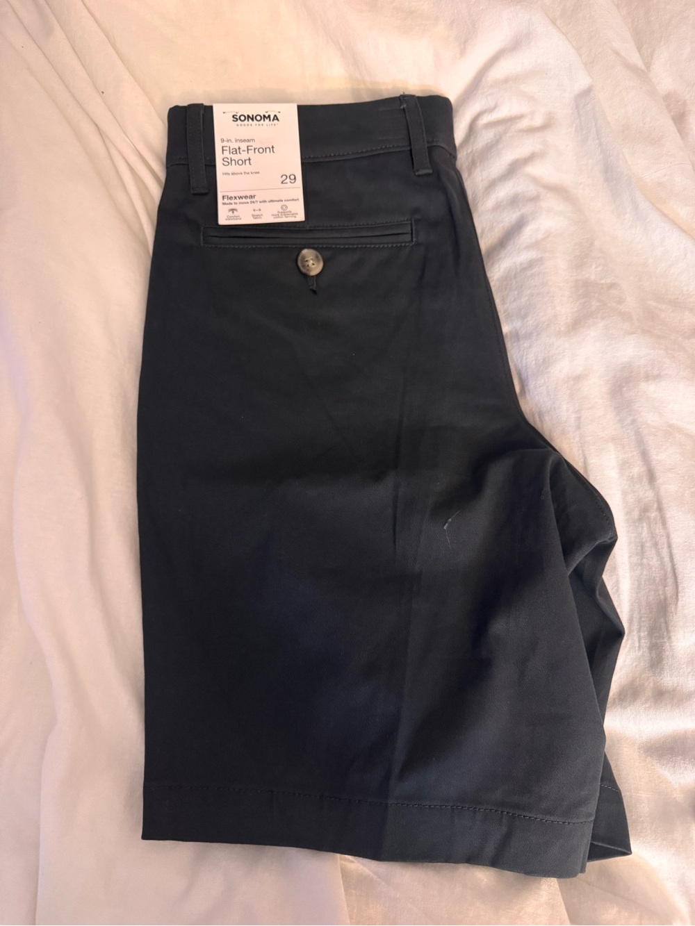 Sonoma Black Flat-Front Shorts